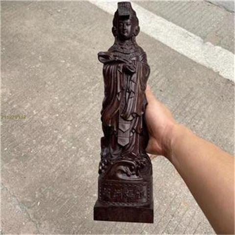 越南沉香木雕媽祖神像擺件實木質天上圣母家居玄關擺設紅木工藝品 &lt;彩虹ag4w&gt;