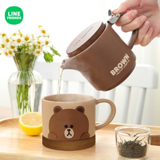 LINE FRIENDS 茶具套裝 陶瓷茶杯 茶壺 家用 泡茶 咖啡杯 水杯 功夫茶具 禮盒組