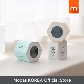 ✥mooas 多六邊形時鐘計時器2代，數字時鐘定時器，數字時鐘定時器，背光顯示，12/24 小時模式，正數計時器❁