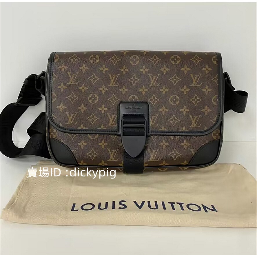 二手正品 LV 路易威登 ARCHY MM 郵差包 斜背包 單肩包 老花帆布 M46328 男款包包