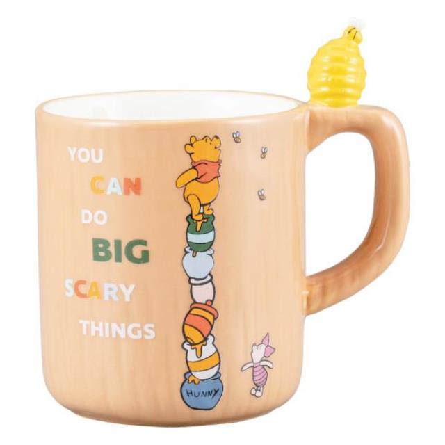 【現貨】小禮堂 Disney 迪士尼 小熊維尼陶瓷馬克杯 (Honeycomb Mug)