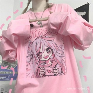 長袖女軟妹日係ins可愛動漫少女印花秋季2024新款寬鬆T恤學生上衣【weslemedeiros】
