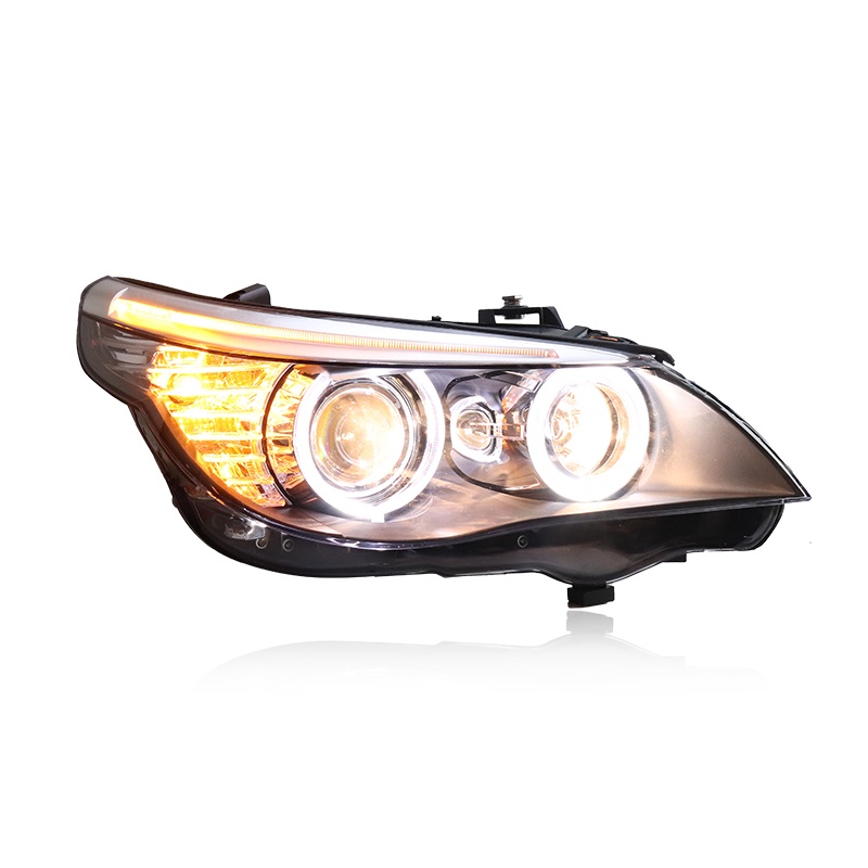 適用于03-10款BMW 5系E60大燈總成LED天使眼遠近高亮氙氣大燈總成