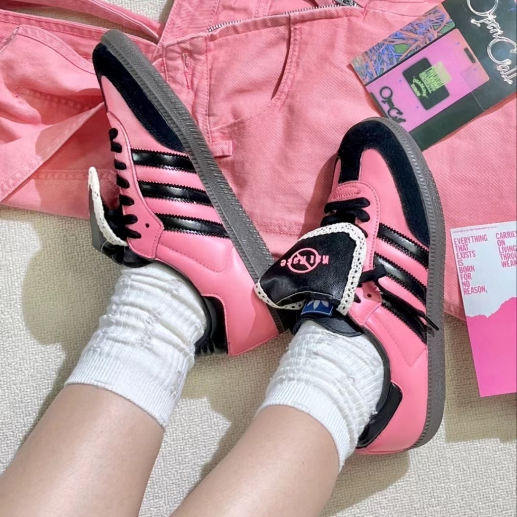 Adidas Originals Samba OG 黑粉 芭比粉 甜酷辣妹 蕾絲鞋舌 B75807