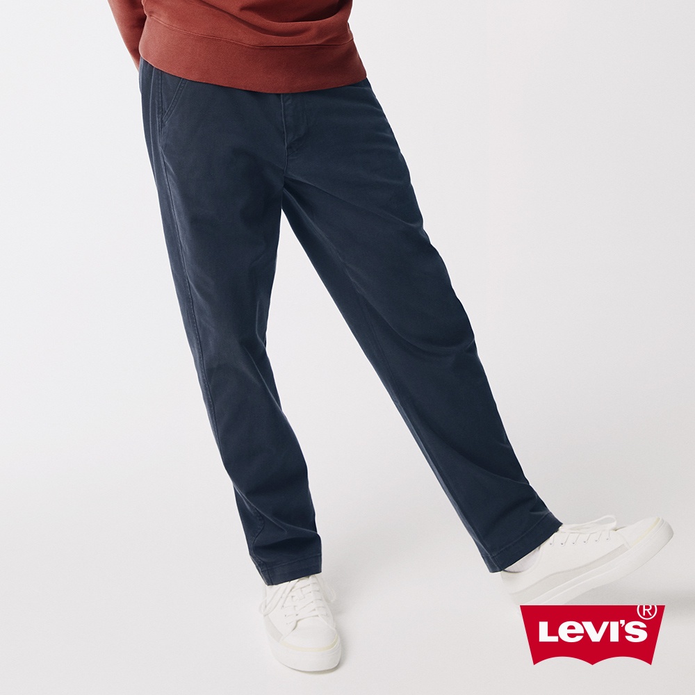 Levis 日系紳士風卡奇西裝寬褲 / 鬆緊帶褲頭 / 彈性布料 黑藍 男 A1040-0037 熱賣單品