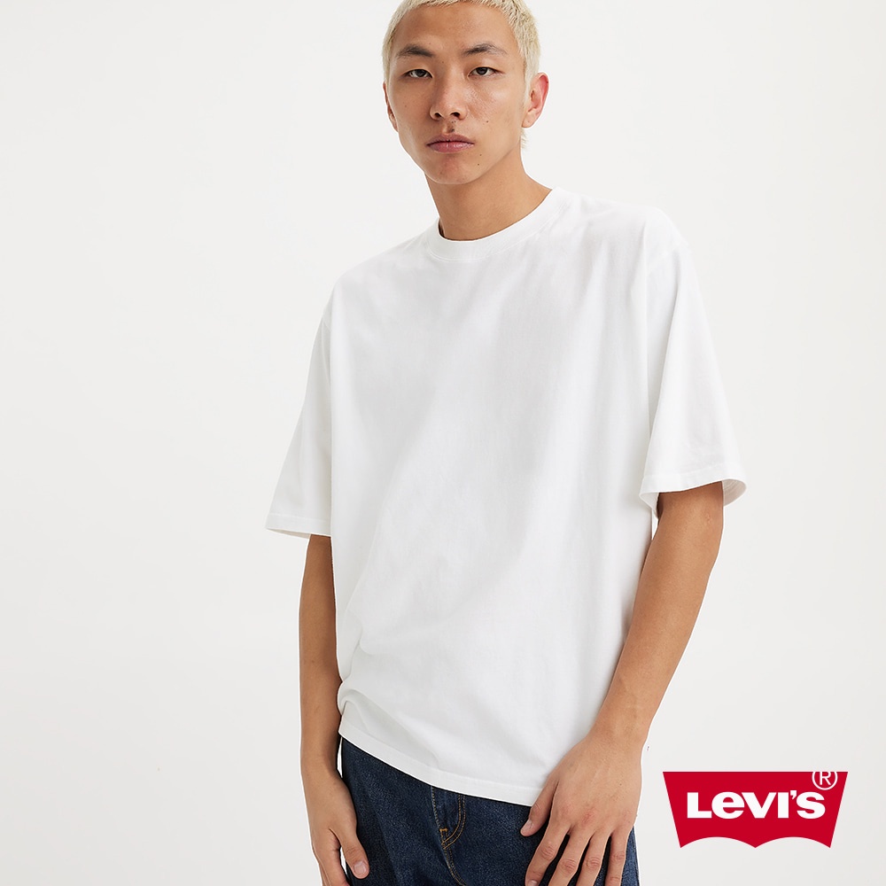 Levis 短袖T恤 / 220G厚磅 / 全素寬鬆休閒版型 / 白 男款 A6770-0001 人氣新品