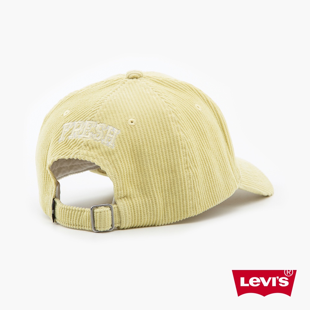 Levis Fresh果漾系列 可調式環釦燈心絨棒球帽 精工刺繡Logo 檸檬黃 男女 D7260-0003 熱賣單品