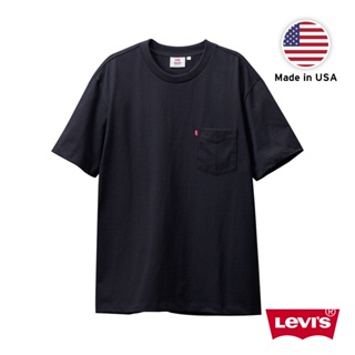 Levis MIU美國製 單口袋短袖重磅素T恤 寬鬆方正版型 250GSM厚棉 黑 男 19858-0003 熱賣單品