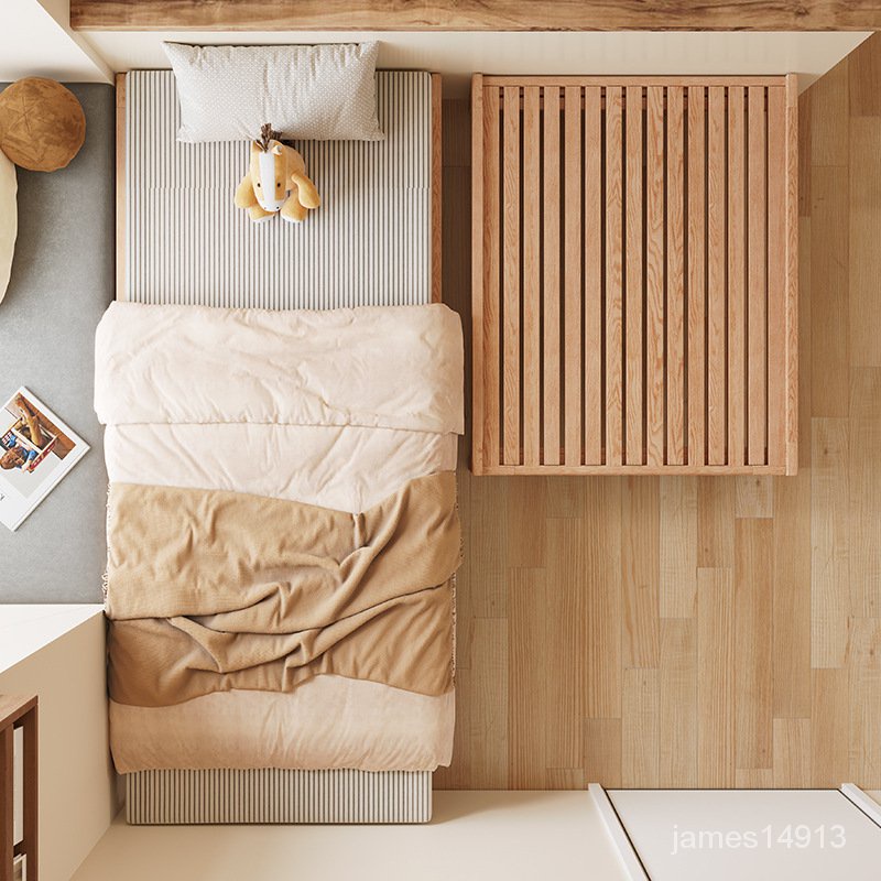 7WLO 可伸縮兒童單人床1米2折疊抽拉床現代簡約小戶型床架無床頭