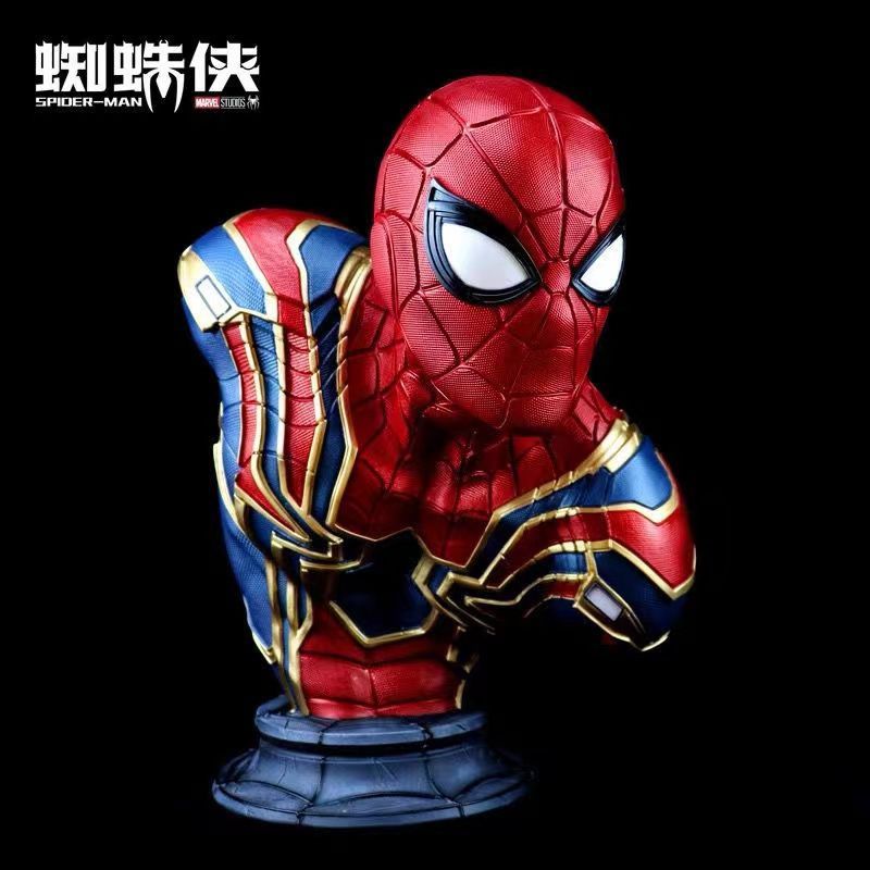 雕像 擺件 漫威 復仇者聯盟 鋼鐵戰衣蜘蛛俠手辦英雄遠征電影周邊GK模型雕像胸像擺件朋友禮物