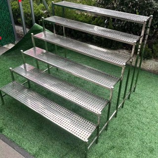 🔷優恩生活商行🔷花架 不鏽鋼花架 置物架 不銹鋼花架子陽臺戶外多層架客廳庭院階梯式置物架加寬多肉花盆架