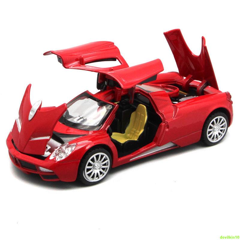 汽車模型 兒童玩具 仿真汽車 玩具車 車模擺件 模型車1/32帕加尼風神Huayra超跑合金車模兒童男孩玩具汽車模型聲光