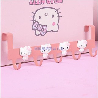 -Hello Kitty門後掛鉤強力免打孔掛鉤衣帽架 多功能廚房浴室掛鉤 魔術貼掛鉤 無痕收納架 置物架 懸掛掛鉤
