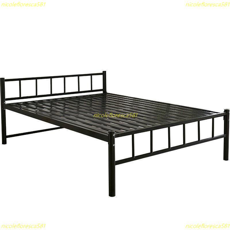 限時下殺 床組床架 簡約床架 環保鐵藝床簡易1.5米出租房鐵床1.8米雙人床加厚鐵架床單層鋼架床雙人床架 單人床架 單人