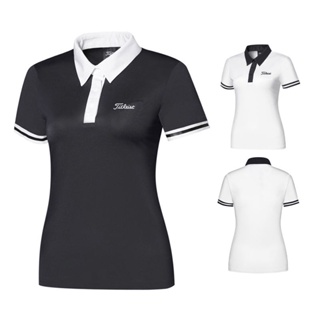 【Titleist】2024新款高爾夫女短袖T恤POLO衫透氣 上衣排汗吸溼寬鬆golf衣XHSW