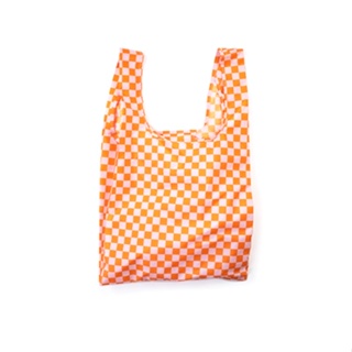 英國Kind Bag-環保收納購物袋-中-棋盤格橘粉 墊腳石購物網