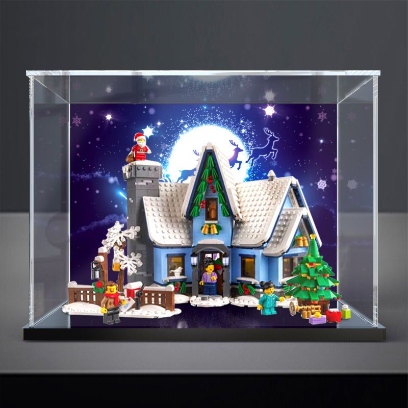 🍀🍀展示盒適用樂高10293冬季村莊圣誕老人駕到 透明防塵亞克力收納盒