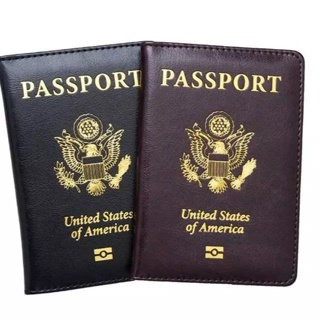 外貿原單美國徽護照本皮革護照包夾手拿簡款收納套多功能機票夾存摺收納出國隨身包