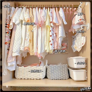 COKO 嬰兒衣物掛袋 寶寶衣服收納盒 嬰兒衣架 兒童帽子收納 口水巾襪子掛鉤 免打孔收納 寶寶衣服收納 分格整理 壁掛