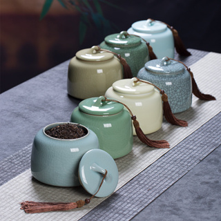 茶葉 罐 陶瓷 密封 罐 龍泉 青瓷 家用 大號 儲存 罐 龍井 普洱 紅茶 中式 儲物 罐 陶瓷密封罐 家用大號儲存罐
