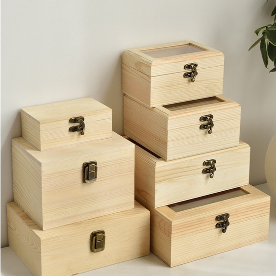 【佰佳客製】【木盒】木盒訂製 定做實木製 榻榻米收納盒 長方形松木桌面收納盒 無蓋小木箱
