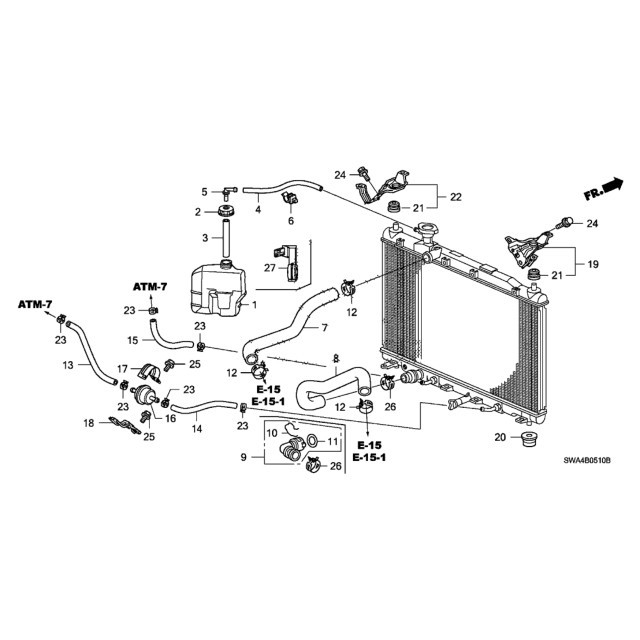 【明水自動車】 HONDA 原廠部品 CRV3 2007-12 副水箱 上下水管