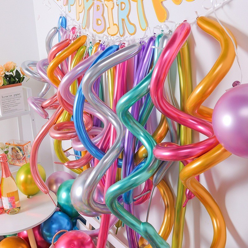 【最快隔日到貨】260金屬長條氣球🎈長氣球 氣球 金屬氣球 長條氣球 造型氣球 魔術氣球 乳膠 派對氣球