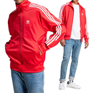 Adidas Og Adicolor Firebird 男款 紅色 立領 拉鍊 口袋 運動 外套 IJ7060