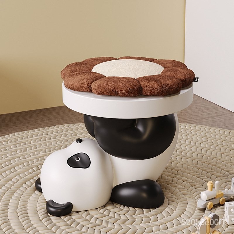 【熱銷】哇屋原創設計熊貓換鞋凳兒童傢用入戶客廳小凳子沙發旁邊落地擺件