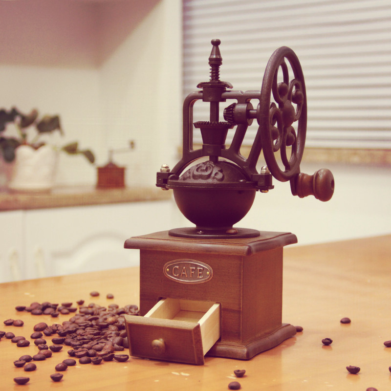 🔥現貨🔥 復古手搖咖啡磨豆機 / 手動咖啡研磨機 / 胡椒研磨器 / 小型便攜粉碎機