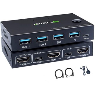 ♙Hdmi 切換器 2 端口 4K USB 切換器 KVM VGA 切換器 HDMI USB