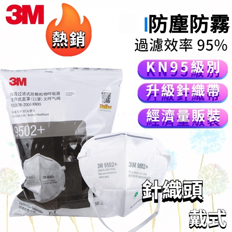 【臺灣直發】3M 9501+/9502+防塵口罩 醫用口罩 成人口罩 防雾霾 防颗粒物 耳带式头带式KN95级熱銷口罩