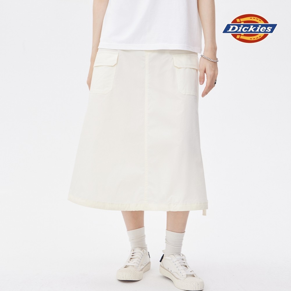 Dickies女款米白色多口袋繭型中長裙|DK011619C48
