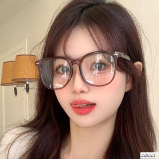 Ailan✨純欲眼鏡 素顏神器眼鏡黑框眼鏡女圓框眼鏡平光鏡大框大臉顯瘦眼鏡框