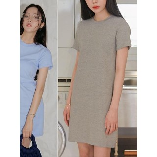 【Codibook】韓國 common unique 基本款素色T恤洋裝（3色）［預購］及膝洋裝 女裝