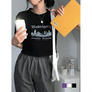 Codibook｜韓國 gifteabox 復古印花短版短袖上衣［預購］短袖上衣 T恤 女裝