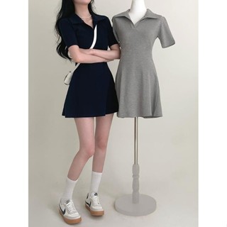 【Codibook】韓國 BEIDELLI 簡約翻領短袖迷你洋裝［預購］迷你短洋裝 Polo洋裝 女裝