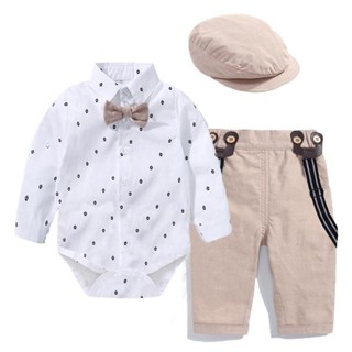 21Gentleman Striped Summer Suit baby Set Infant Boy Clothing