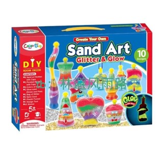 .DIY Sand Art kits Bottle for Kids Glowing in the Dark Toys
