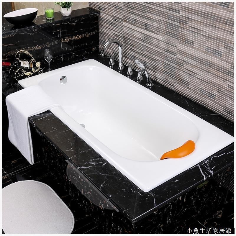 High Quality 鑄鐵浴缸嵌入式琺瑯釉搪瓷小戶型陶瓷1.345678米家用成人網紅浴缸