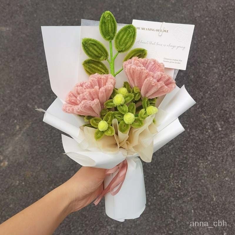 優質好貨 創意康乃馨DIY扭扭棒手工材料包生日禮物送女生長輩女神節禮物 LYIN