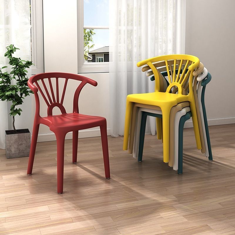 椅子 塑料牛角椅子傢用加厚靠背椅餐椅北歐化妝椅簡約現代網紅書桌凳子椅子