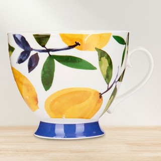 台灣現貨 英國《KitchenCraft》高腳骨瓷馬克杯(檸檬400ml) | 水杯 茶杯 咖啡杯