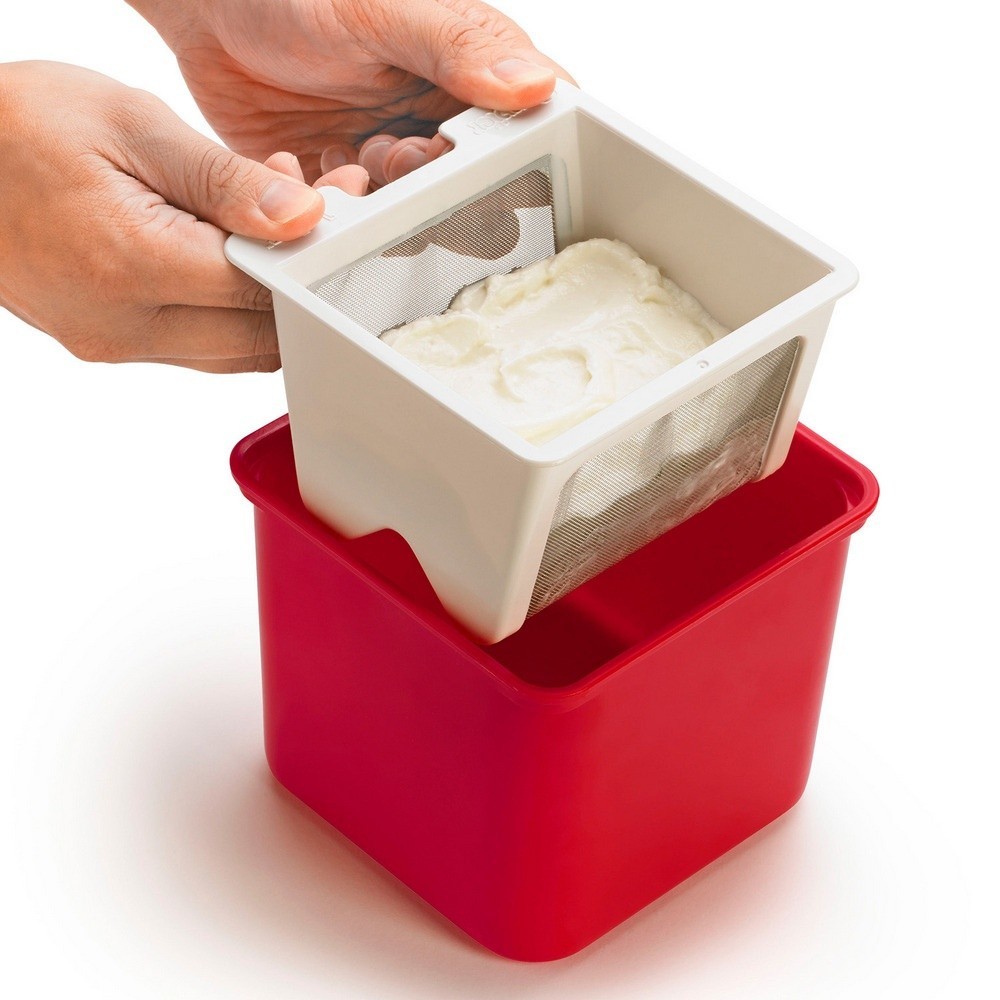 台灣現貨 加拿大《CUISIPRO》自製優格起司器(紅1.5L) | 酸奶瀝水器 優格盒