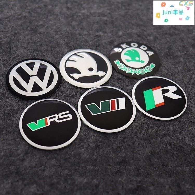 適用於福斯 VM 斯柯達 SKODA 輪轂中心貼 汽車輪轂蓋貼 VRS 輪胎中心蓋貼標 汽車改裝通用 56.5mm