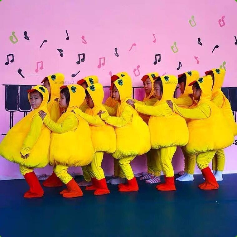 表演服 兒童小雞演出服動物服幼兒小黃雞舞蹈表演服卡通大公雞舞臺服裝