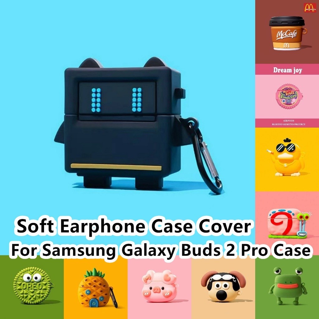 SAMSUNG 適用於三星 Galaxy Buds 2 Pro 外殼軟耳機外殼保護套的卡通創新粉色蝸牛