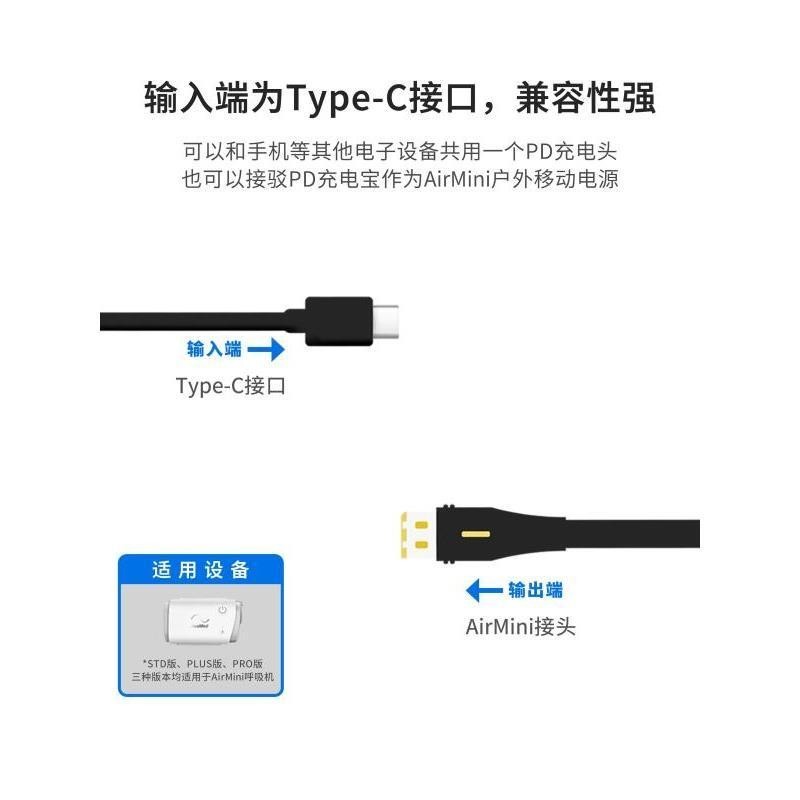 瑞思邁 ResMed AirMini呼吸機 PD戶外移動電源充電寶取電線電源線