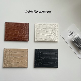 VIVID BLING｜正韓 Bucks&leather 真皮鱷魚紋 質感牛皮信用卡夾 真皮卡套鈔票夾