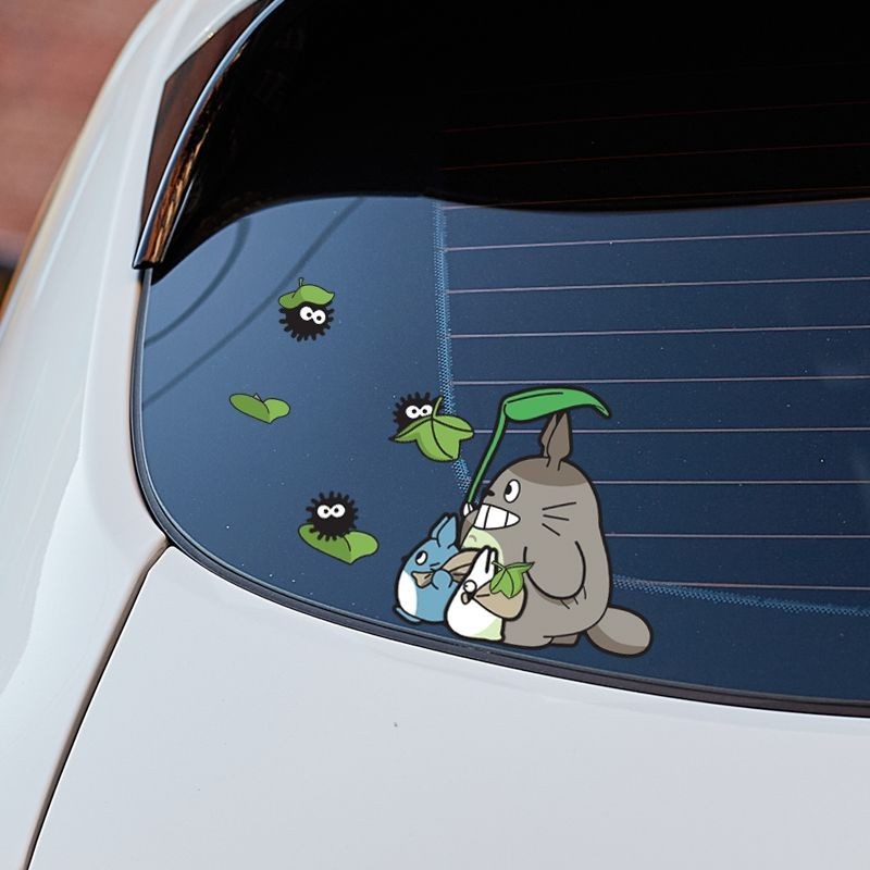 雅迪小牛愛瑪機車摩托電動車貼紙車身劃痕遮擋動漫龍貓裝飾貼畫花